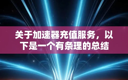 关于加速器充值服务，以下是一个有条理的总结