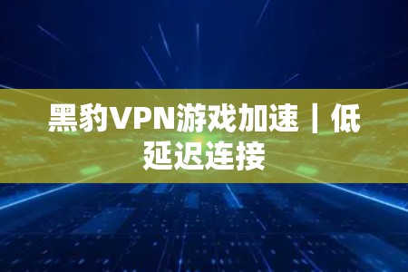 黑豹VPN游戏加速｜低延迟连接