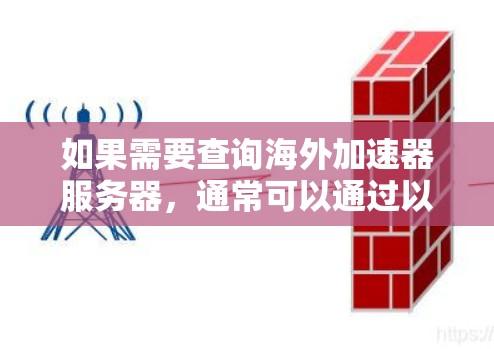如果需要查询海外加速器服务器，通常可以通过以下方式进行