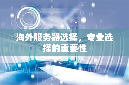 海外服务器选择，专业选择的重要性