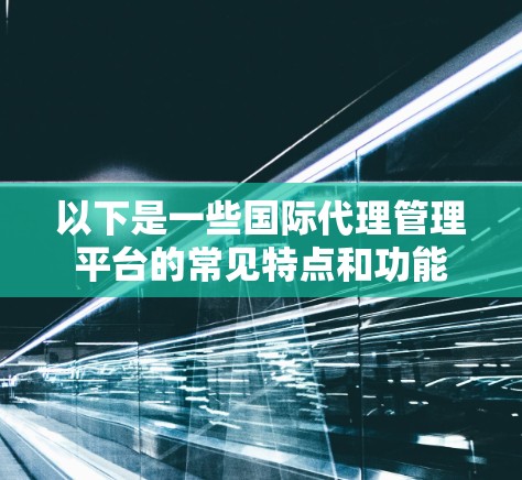 以下是一些国际代理管理平台的常见特点和功能