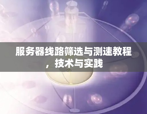 服务器线路筛选与测速教程，技术与实践