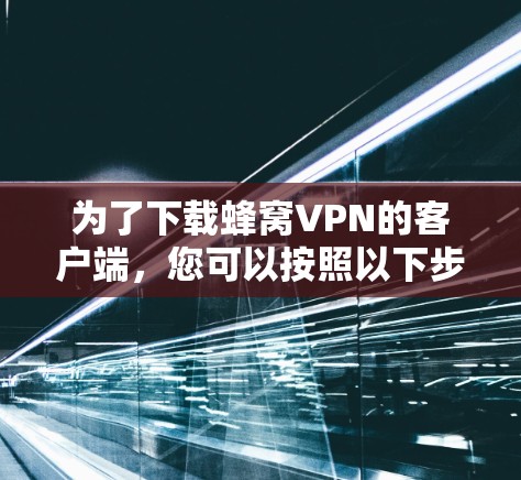 为了下载蜂窝VPN的客户端，您可以按照以下步骤进行操作