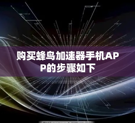 购买蜂鸟加速器手机APP的步骤如下 购买蜂鸟加速器手机APP的步骤如下