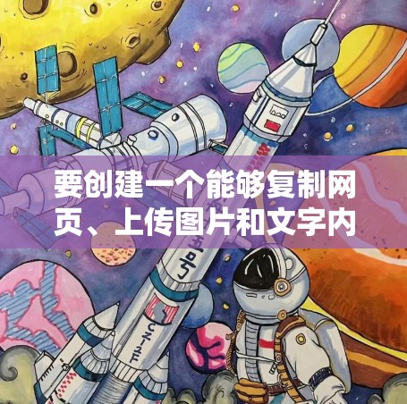 要创建一个能够复制网页、上传图片和文字内容的翻墙客户端,可以按照以下步骤进行 要创建一个能够复制网页、上传图片和文字内容的翻墙客户端,可以按照以下步骤进行