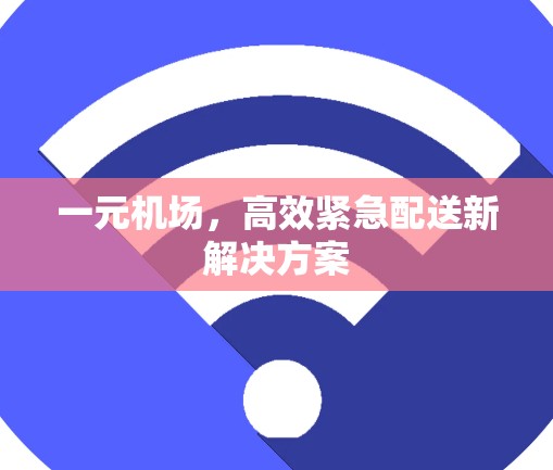 一元机场，高效紧急配送新解决方案