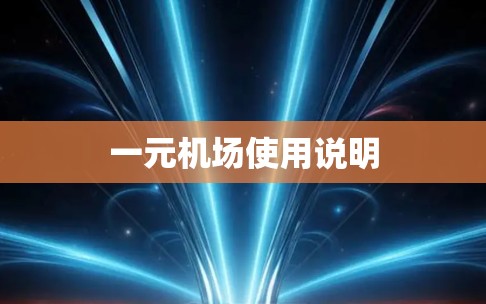 一元机场使用说明